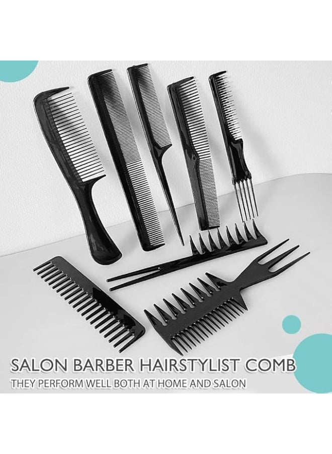 8 قطع طقم أمشاط تصفيف شعر احترافية – أمشاط حلاقة وتصفيف للقص والتقسيم وفك التشابك والسيشوار – مضادة للكهرباء الساكنة ومقاومة للحرارة – متعددة الألوان - Image 4